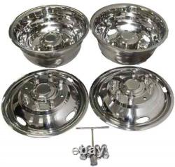 For 2005-2022 Ford F350 Semi Truck 17 inch Stainless Steel Dual Wheel Simulators