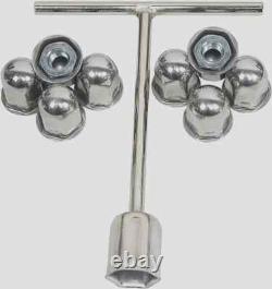 For 2005-2022 Ford F350 Semi Truck 17 inch Stainless Steel Dual Wheel Simulators