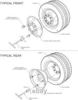 For 2005-2022 Ford F350 Semi Truck 17 inch Stainless Steel Dual Wheel Simulators