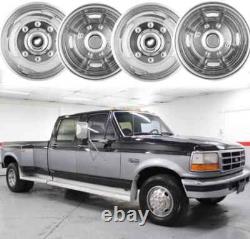 For 2005-2022 Ford F350 Semi Truck 17 inch Stainless Steel Dual Wheel Simulators