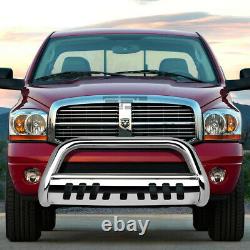 For 2009-2018 Ram 1500 Truck Stainless Brush Bull Bar Push Bumper Grille Guard