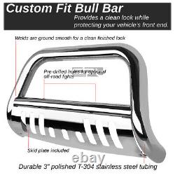 For 2009-2018 Ram 1500 Truck Stainless Brush Bull Bar Push Bumper Grille Guard