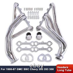 For Chevy SBC GMC Truck 265 327 350 66-87 Polished Stainless Steel Headers