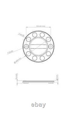 For Daf Truck Stainless Steel 22.5 Truck Wheel Trim Covers 2 Pieces