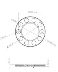 For Daf Truck Stainless Steel 22.5 Truck Wheel Trim Covers 6 Pcs