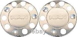 For Man Truck Stainless Steel 22.5 Truck Wheel Trim Covers 4 Pcs