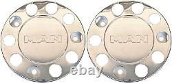 For Man Truck Stainless Steel 22.5 Truck Wheel Trim Covers 4 Pcs