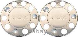 For Man Truck Stainless Steel 22.5 Truck Wheel Trim Covers 4 Pcs
