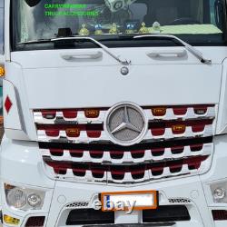 For Mercedes Arocs Truck Front Grill App Chrome Stainless Steel 11 Pcs