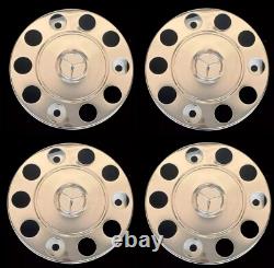 For Mercedes Truck Stainless Steel 22.5 Truck Wheel Trim Covers 4 Pcs