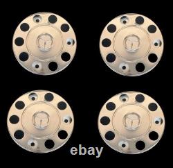 For Mercedes Truck Stainless Steel 22.5 Truck Wheel Trim Covers 4 Pcs