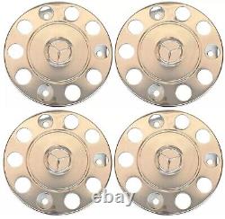 For Mercedes Truck Stainless Steel 22.5 Truck Wheel Trim Covers 4 Pcs