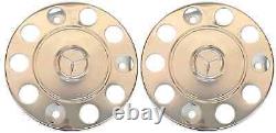 For Mercedes Truck Stainless Steel 22.5 Truck Wheel Trim Covers 4 Pcs