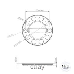 For Mercedes Truck Stainless Steel 22.5 Truck Wheel Trim Covers 4 Pcs