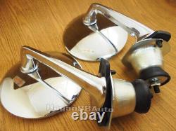 For Nissan Datsun Truck 320 520 521 620 720 Pick Fender Round Mirror Chrome Pair