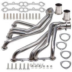 For SBC 66-81 Pickup Truck SUV Long Tube Exhaust Header Stainless Steel