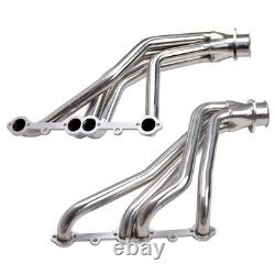 For SBC 66-81 Pickup Truck SUV Long Tube Exhaust Header Stainless Steel