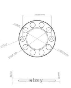 For Scania Griffin Truck Stainless Steel 22.5 Truck Wheel Trim Covers 2 Pcs