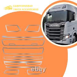 For Scania R Series 2017-2024 Truck Front Grill Trim Frame Chrome Stainlesssteel