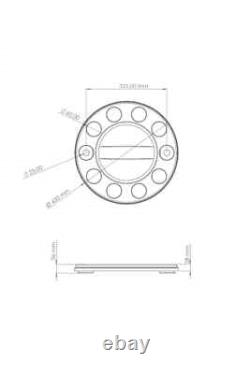 For Scania TRUCK & BUS UNIVERSAL STAINLESS STEEL 22.5 WHEEL COVERS 2 Pcs