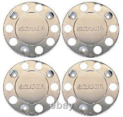 For Scania Truck Stainless Steel 22.5 Truck Wheel Trim Covers 4 Pcs