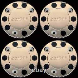 For Scania Truck Stainless Steel 22.5 Truck Wheel Trim Covers 4 Pcs