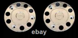 For Volvo TRUCK & BUS UNIVERSAL STAINLESS STEEL 22.5 WHEEL COVERS 2 Pcs