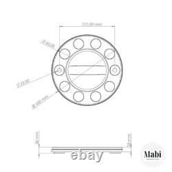 For Volvo Truck Stainless Steel 22.5 Truck Wheel Trim Covers 2 Pcs
