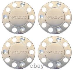 For Volvo Truck Stainless Steel 22.5 Truck Wheel Trim Covers 4 Pcs