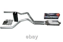 Ford F150 Truck 15-18 2.5 Dual Exhaust Flow II Stainless Muffler Black Tip