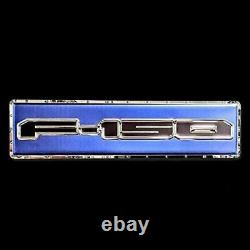 Ford F-150 Truck Stainless Steel Wall Hanging Sign Blue/Chrome 35 x 9