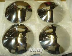 Four 1947 Early 1955 GMC 1/2 ton Truck Stainless Steel Hubcap with Plain Logo