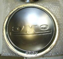 Four 1947 Early 1955 GMC 1/2 ton Truck Stainless Steel Hubcap with Plain Logo
