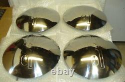 Four 1947 Early 1955 GMC 1/2 ton Truck Stainless Steel Hubcap with Plain Logo