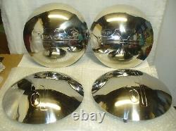 Four 1947 Early 1955 GMC 1/2 ton Truck Stainless Steel Hubcap with Plain Logo