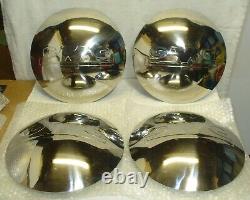 Four 1947 Early 1955 GMC 1/2 ton Truck Stainless Steel Hubcap with Plain Logo