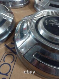 Four Ford Truck Hub Caps 67-77 3/4 ton truck F250 12 Stainless dog dish OEM
