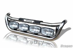 Grill Bar + Jumbo Spot + Side LEDs For Volvo FM Series 2&3 Stainless Steel Truck