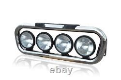 Grill Bar + Round Spot Lamps + Step Pad For Volvo FL 2006+ Stainless Steel Truck