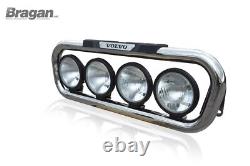 Grill Bar + Round Spot Lamps + Step Pad For Volvo FL 2006+ Stainless Steel Truck