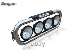 Grill Bar + Round Spot Lamps + Step Pad For Volvo FL 2006+ Stainless Steel Truck