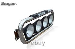 Grill Bar + Round Spot Lamps + Step Pad For Volvo FL 2006+ Stainless Steel Truck