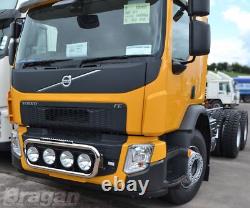 Grill Bar + Round Spot Lamps + Step Pad For Volvo FL 2006+ Stainless Steel Truck