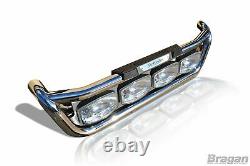 Grill Bar + Side LEDs For Mercedes Atego 2007+ Stainless Steel Front Light Truck