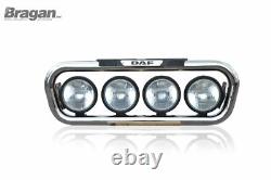 Grill Bar + Spot Lamps For DAF XF 105 Polished Stainless Steel Front Truck Light