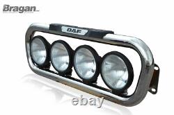 Grill Bar + Spot Lamps For DAF XF 105 Polished Stainless Steel Front Truck Light