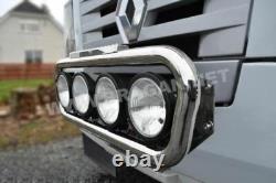Grill Bar + Spot Lamps For DAF XF 105 Polished Stainless Steel Front Truck Light
