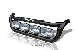 Grill Bar + Step Pads + Amber Side LEDs For Iveco Trakker Stainless Steel Truck