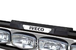 Grill Bar + Step Pads + Amber Side LEDs For Iveco Trakker Stainless Steel Truck