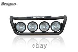 Grill Light Bar D BLACK + LEDs For Volvo FE 2013+ Stainless Steel Truck Front